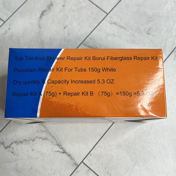 NWT Tub Tile and Shower Repair Kit for Tubs 150G White Borui Fiberglass Repair - Picture 5 of 6